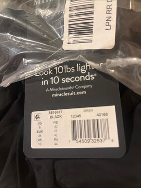 Miraclesuit Black Siren Shaping Garment, Size 8